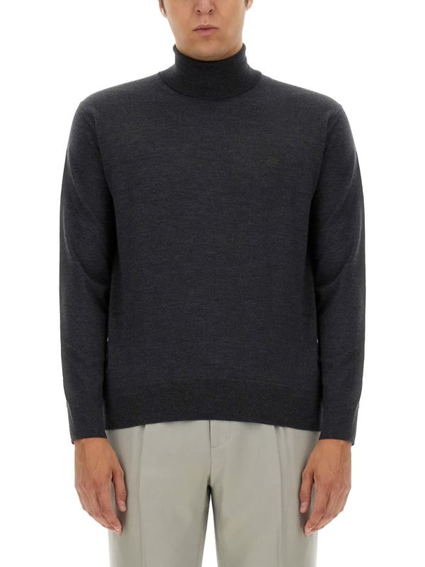 Etro Turtleneck With Embroidery - Grigio