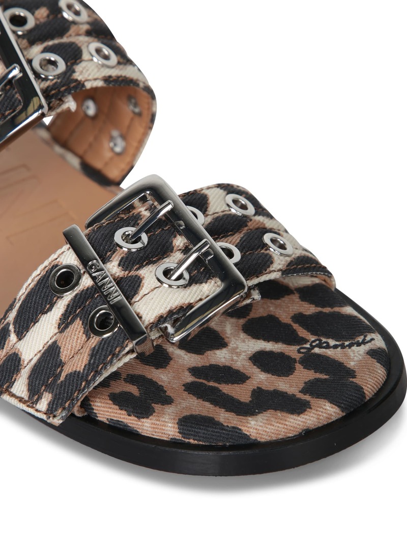 Ganni Flats In Animalier Cotton
