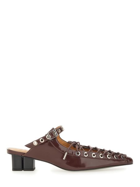 Ganni Embroidered Western Mule - Black/Yellow | Garmentory display picture 2