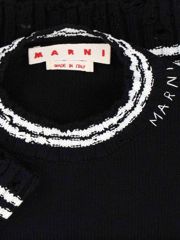 Marni Crop Crew Neck Sweater - Black