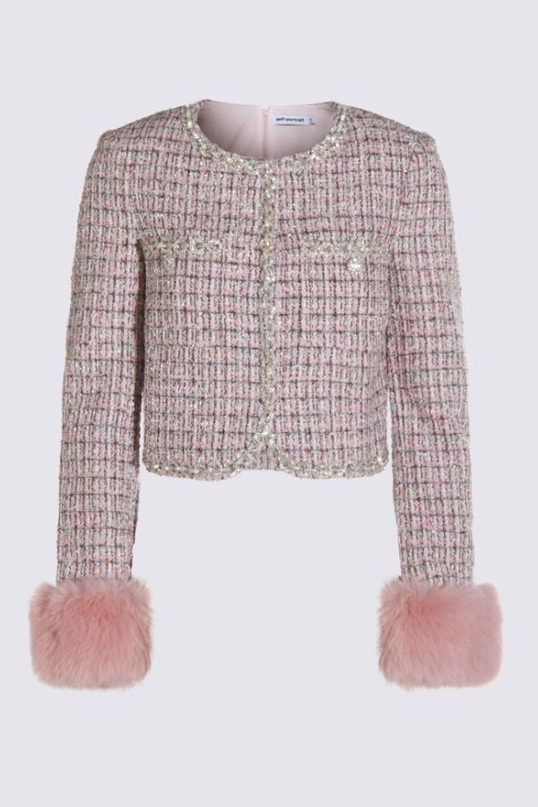 Self-Portrait Wool Casual Jacket - Pink