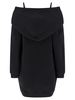 MM6 Maison Margiela Off-shoulder Hooded Dress - Black - Thumbnail 2