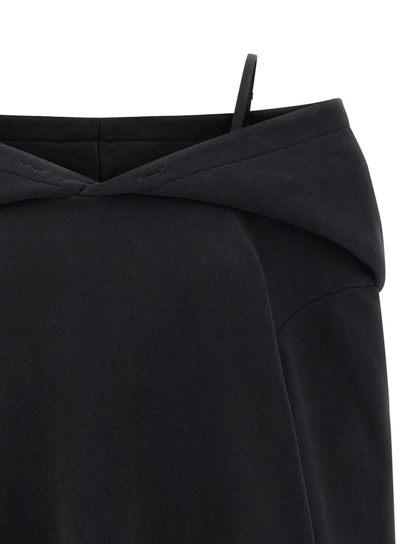 MM6 Maison Margiela Off-shoulder Hooded Dress - Black