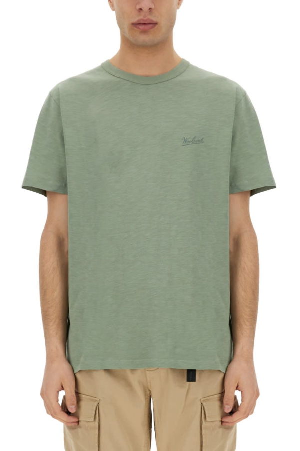 Woolrich Flamed Cotton T-shirt - Green