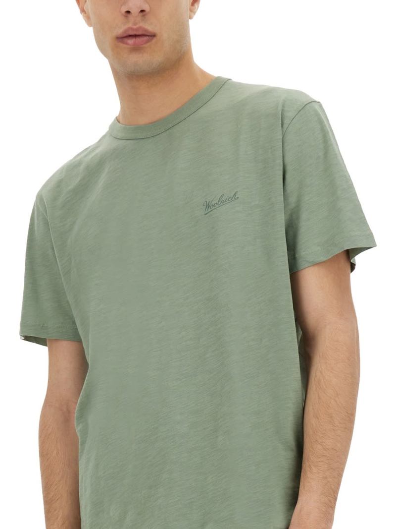 Woolrich Flamed Cotton T-shirt - Green