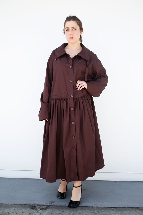 Lemaire Parachute Trench Coat Dress - Aubergine | Garmentory