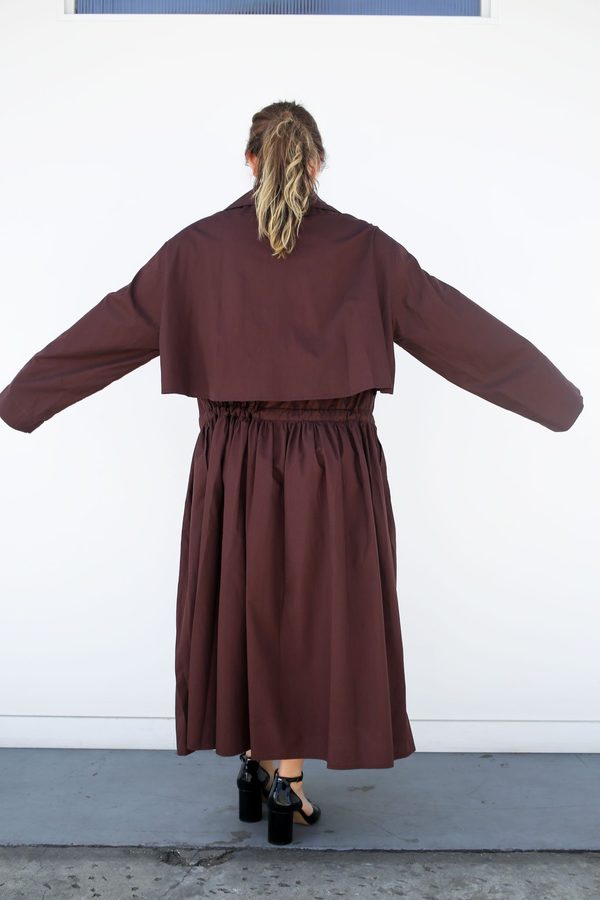 Lemaire Parachute Trench Coat Dress - Aubergine | Garmentory