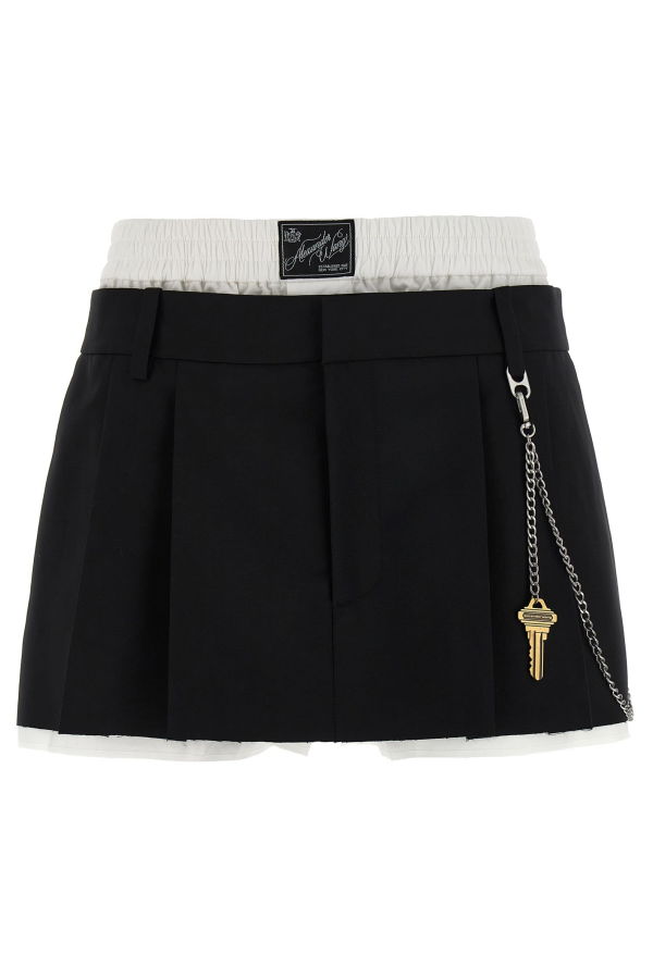 ALEXANDER WANG Pre-Styled Pleated W/Chain Skort - White/Black