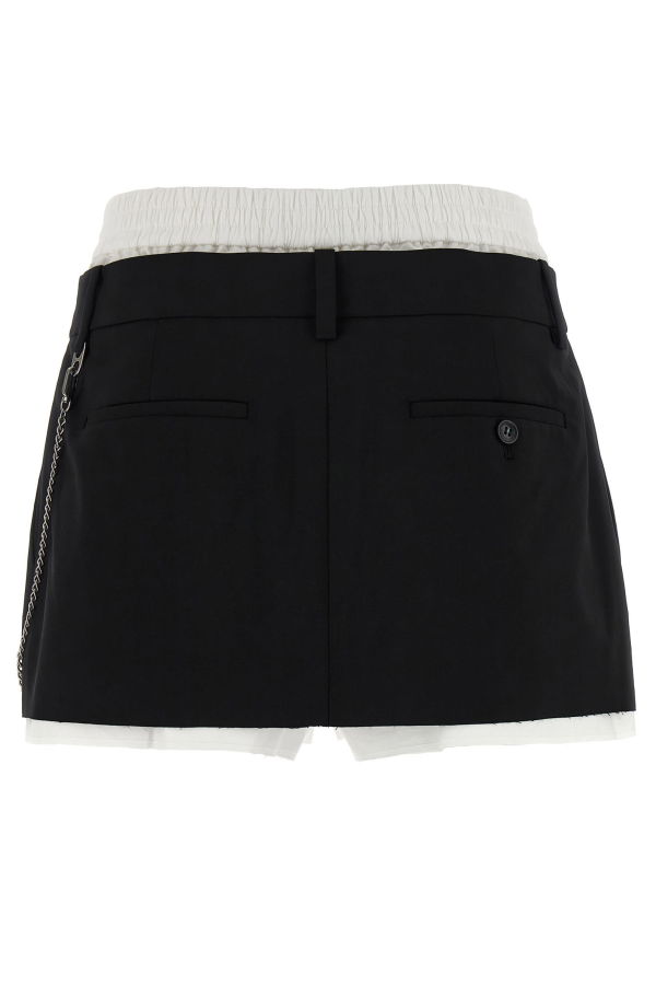 ALEXANDER WANG Pre-Styled Pleated W/Chain Skort - White/Black