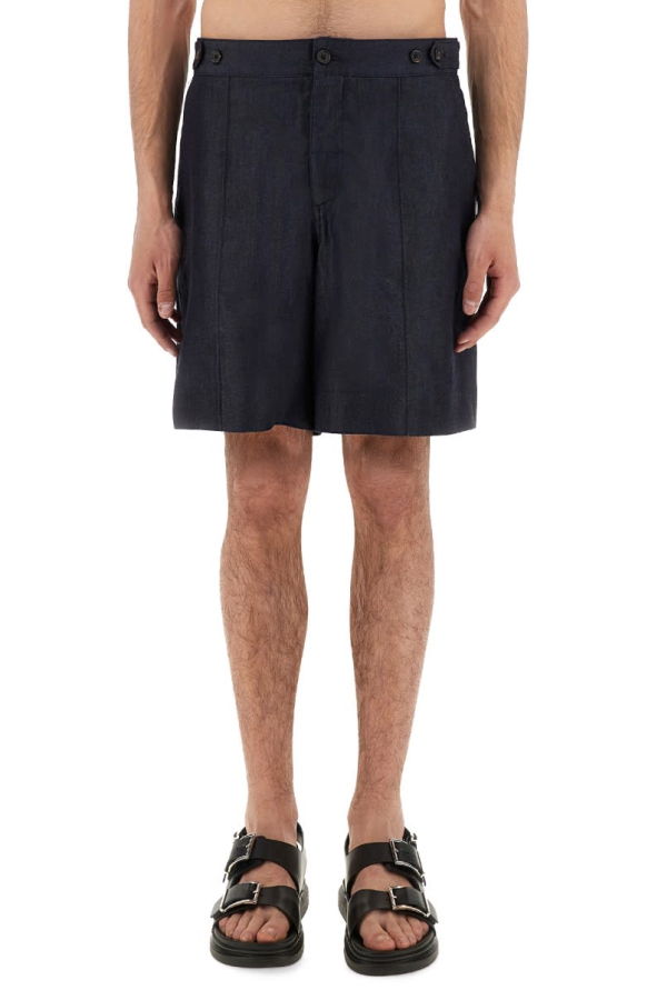 Alexander McQueen Short In Denim Shorts - Indigo
