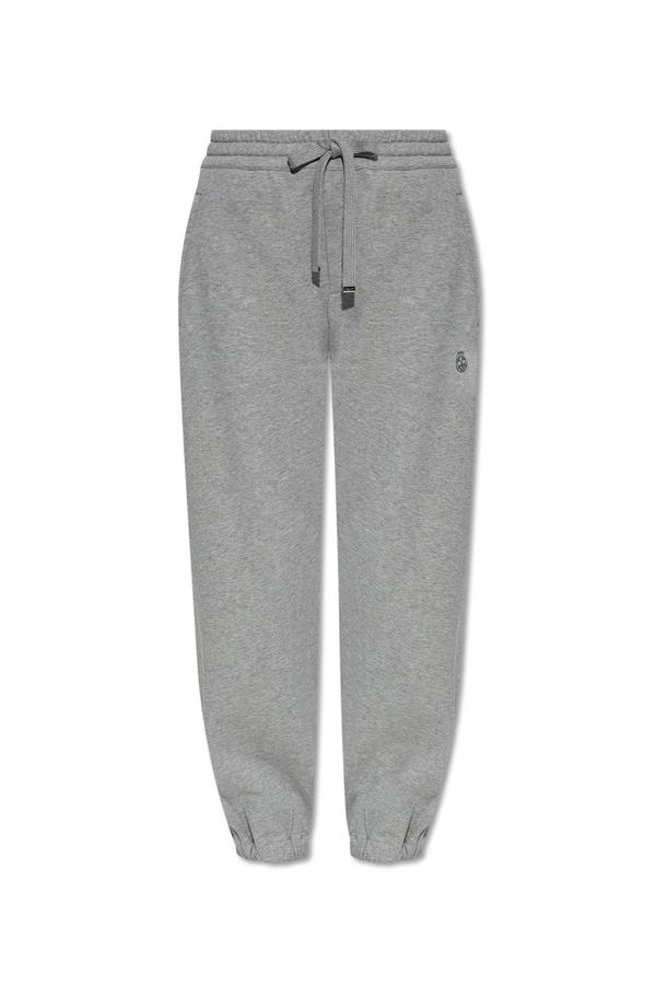 Alexander McQueen Skull Embroidered Tapered Sweatpants - Gray