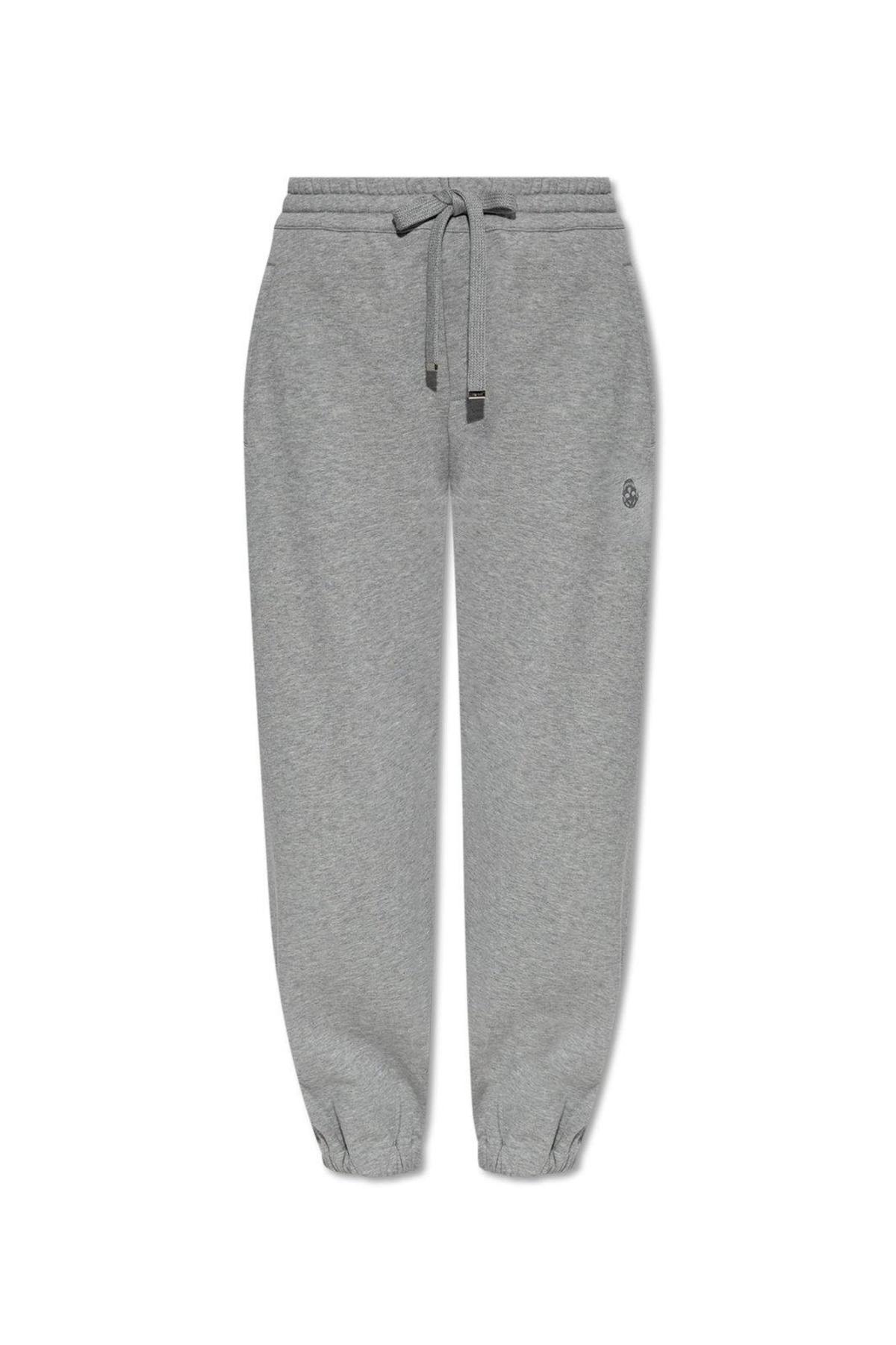 Alexander McQueen Skull Embroidered Tapered Sweatpants - Gray - Image 1 of 3