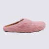Marni Pink Leather Fussbett Flats - Pink Gummy - Thumbnail 1