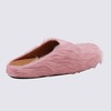 Marni Pink Leather Fussbett Flats - Pink Gummy - Thumbnail 3