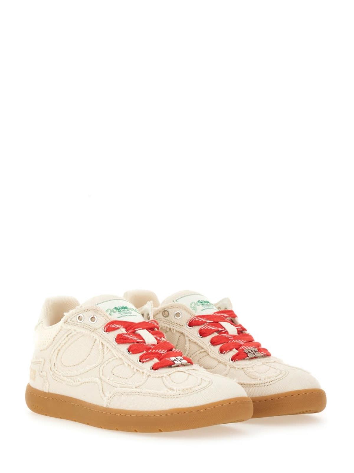 Ganni 08 Canvas Sneaker - White - Image 2 of 5