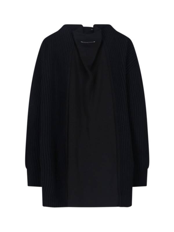 MM6 Maison Margiela Wool Blend Sweater Dress - Black