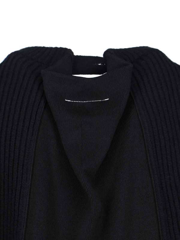 MM6 Maison Margiela Wool Blend Sweater Dress - Black