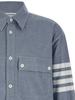 Thom Browne 4bar Flannel Shirt - Lightblue - Thumbnail 3