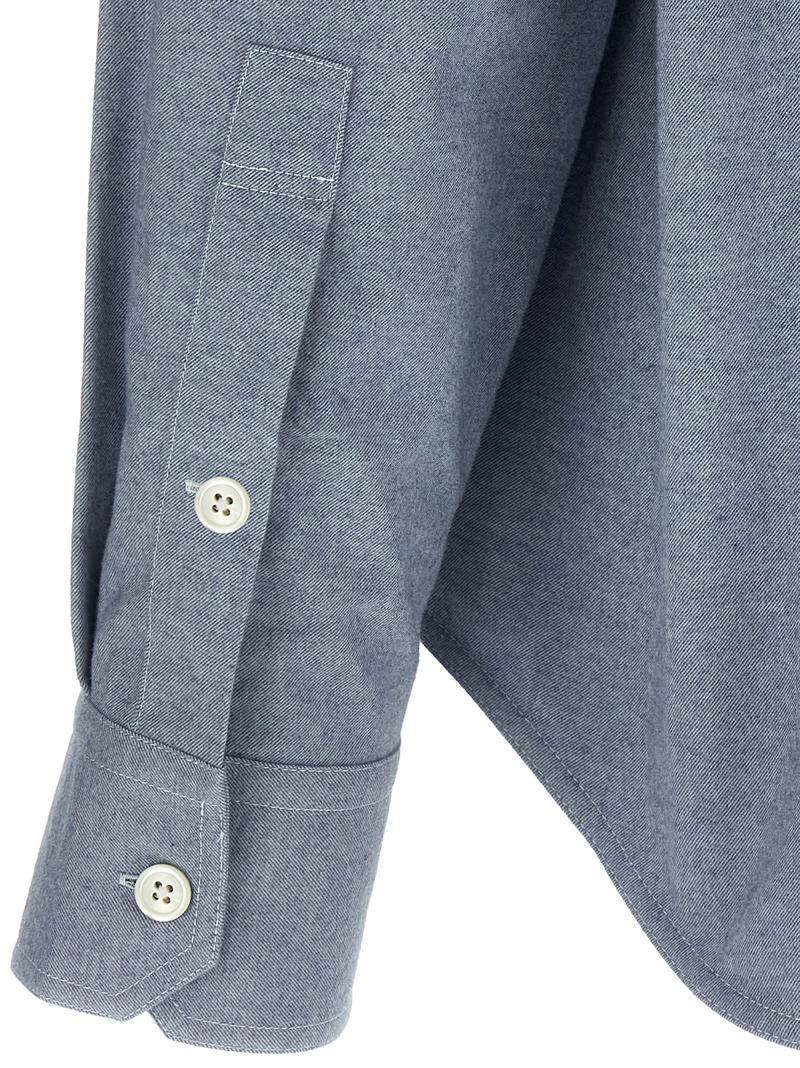 Thom Browne 4bar Flannel Shirt - Lightblue