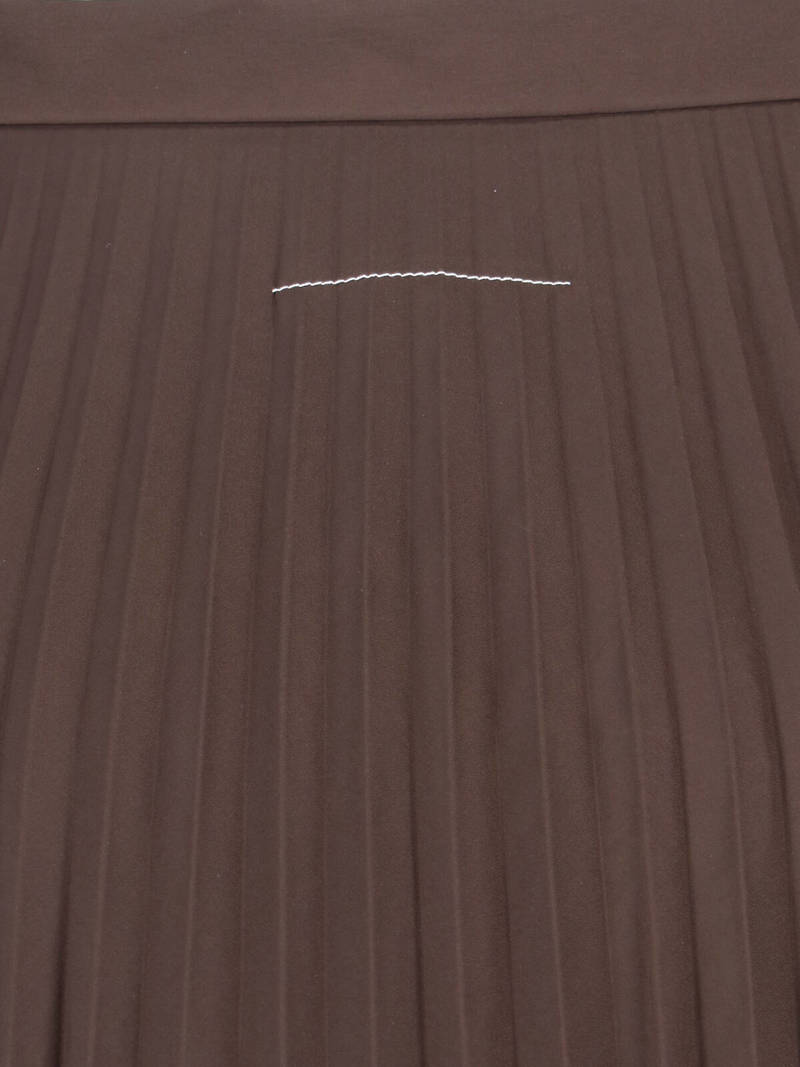 MM6 Maison Margiela Pleated Midi Skirt - Brown