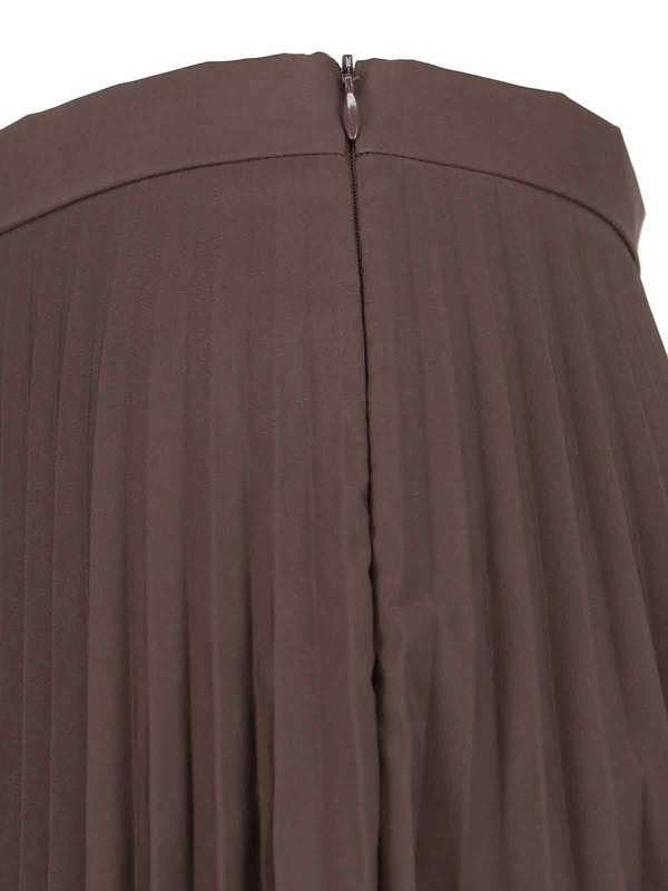 MM6 Maison Margiela Pleated Midi Skirt - Brown