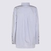 Ganni Light Blue And Black Cotton Shirt - Thumbnail 2
