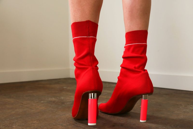 靴 Vetements Socks Boots Vetements White Knit Fabric Sock Boots Size 39 Vetements | TLC