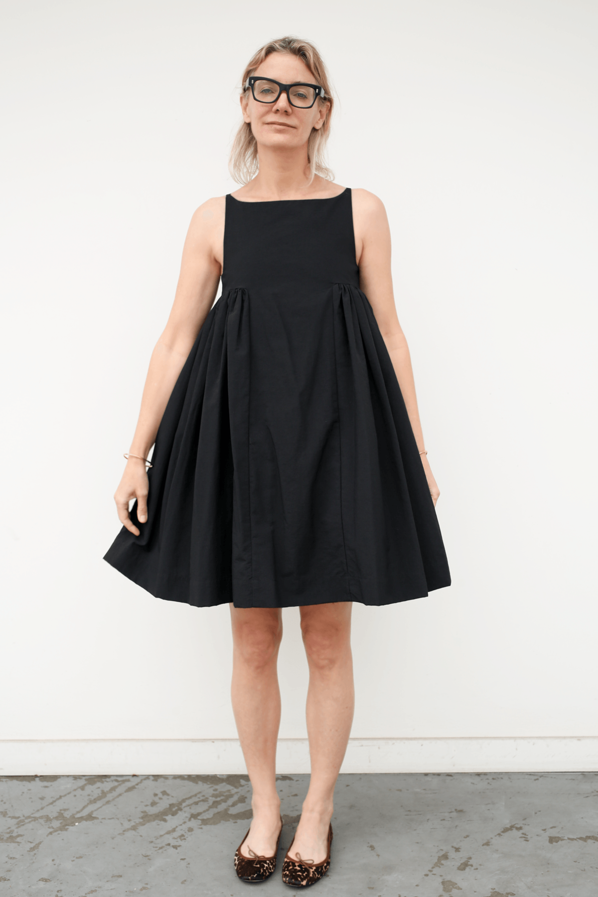 Molly Goddard Virginia Short Dress with Full Gathered Skirt - Black ...