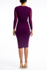 Fuzzi crew neck drape dress - plum - Thumbnail 3