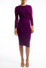 Fuzzi crew neck drape dress - plum - Thumbnail 1
