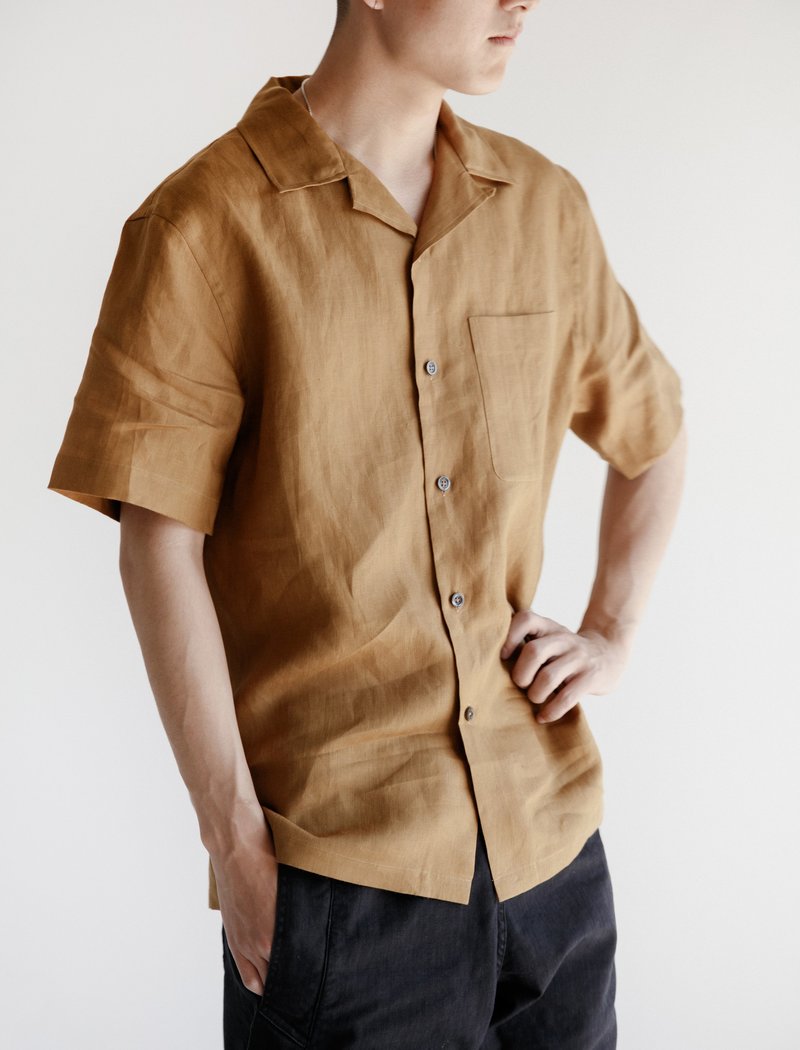 Margaret Howell 50s Linen Shirt - Tobacco | Garmentory