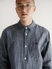 Margaret Howell Minimal Graph Check Linen Shirt - Navy/White - Thumbnail 2