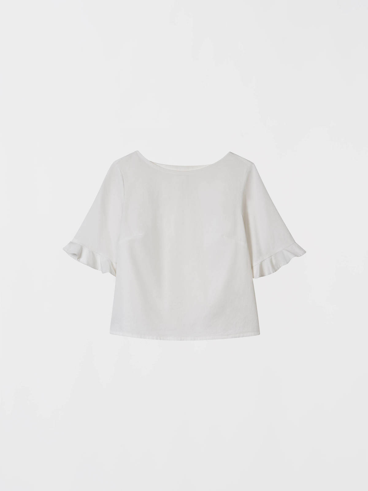 Noemiah Nina Ruffle Sleeve Top - White - Image 2 of 2