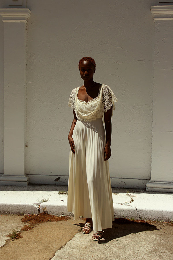 white christmas dresses Cream Lace & Ivory Beads