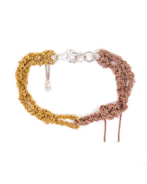 Arielle De Pinto Siamese Bracelet in Yellow & Rose Gold Arielle De Pinto Siamese Bracelet in Yellow & Rose Gold