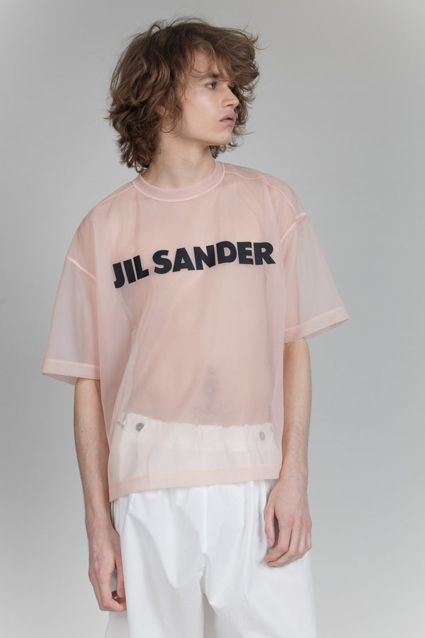 Tシャツ・カットソー JIL SANDER Pink Cotton Oversize T-Shirt Jil-Sander-Pink-Logo-T-Shirt-