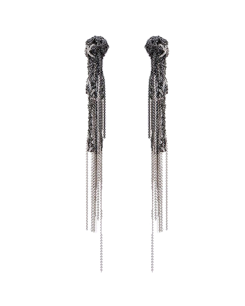 Arielle De Pinto Hairy Drip Earrings in Ash + Charcoal Arielle De Pinto Hairy Drip Earrings in Ash + Charcoal