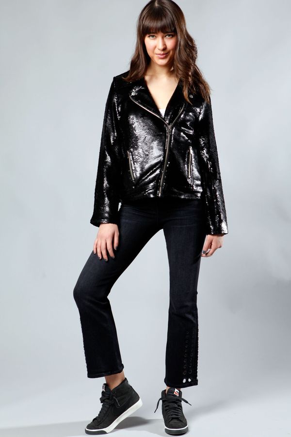 sequin moto jacket