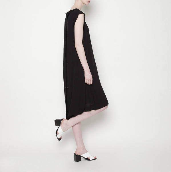 Solid Frayed Edge Dress PF15 - Black Solid Frayed Edge Dress PF15 - Black