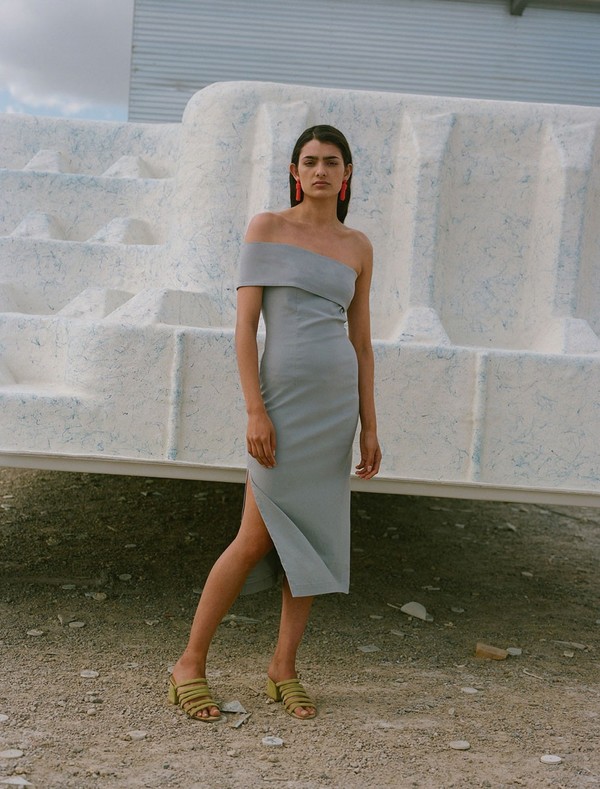 paloma wool grey dress Paloma Wool Susana Cut-out Button-up Dress