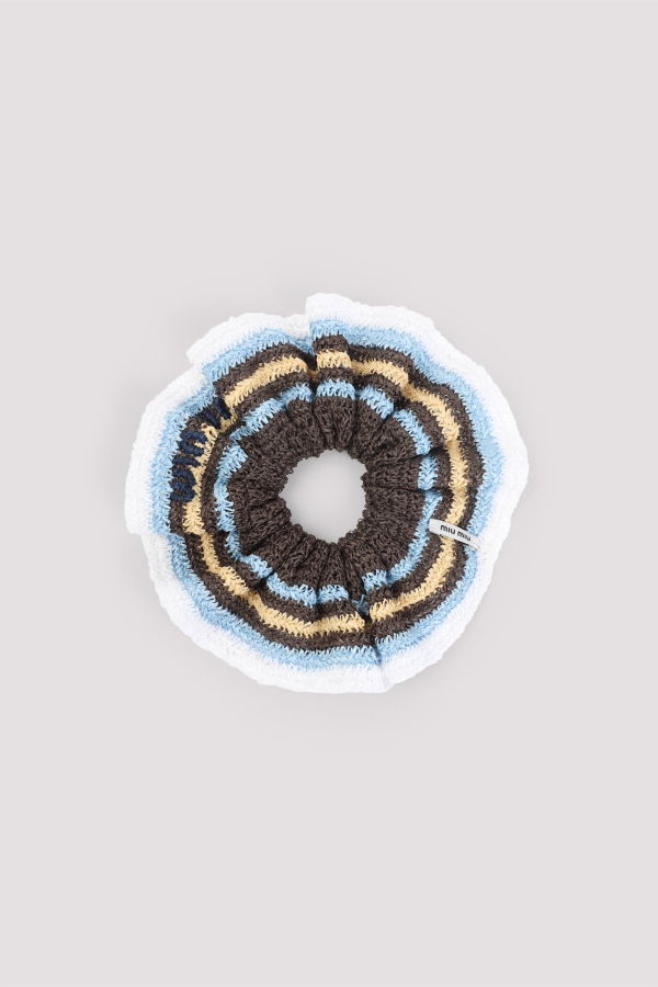 MIU MIU Cotton Scrunchie - Em Cacao Celeste Nat