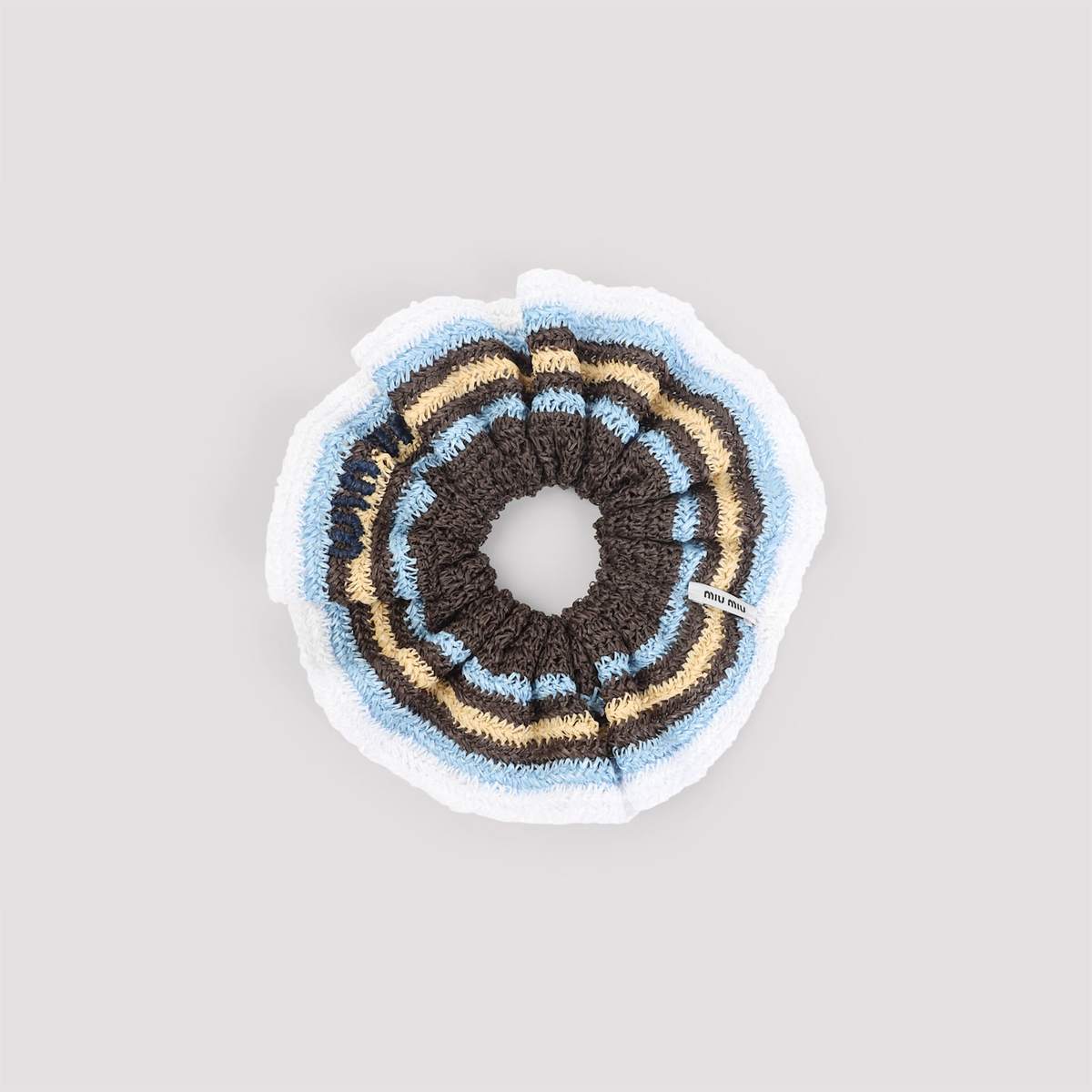 MIU MIU Cotton Scrunchie - Em Cacao Celeste Nat - Image 1 of 4