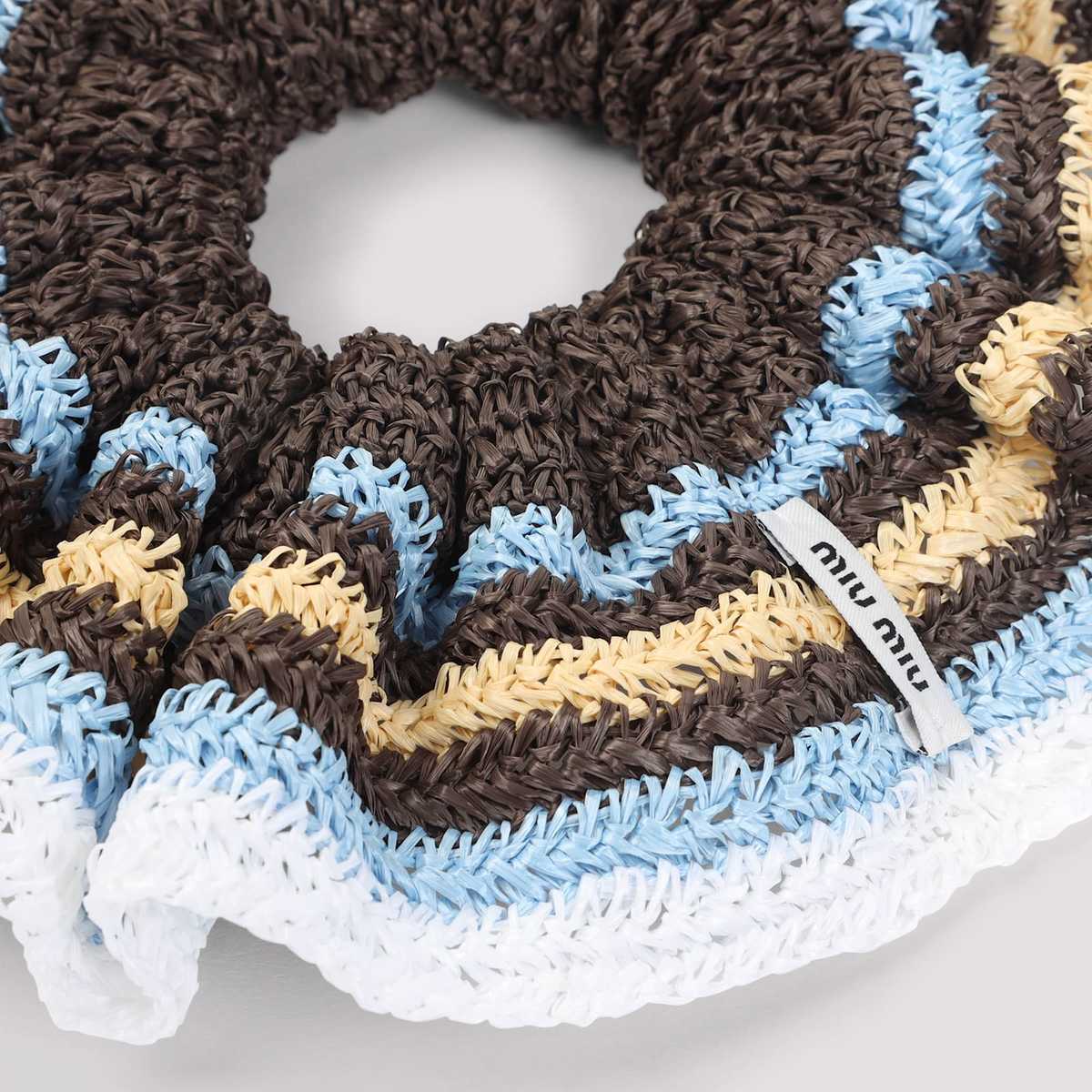 MIU MIU Cotton Scrunchie - Em Cacao Celeste Nat - Image 4 of 4