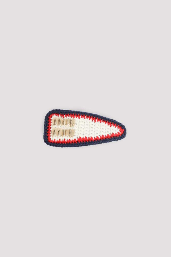 MIU MIU Crochet Hair Clip - Gc Avorio Rosso Blu