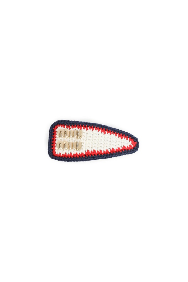 MIU MIU Crochet Hair Clip - Gc Avorio Rosso Blu