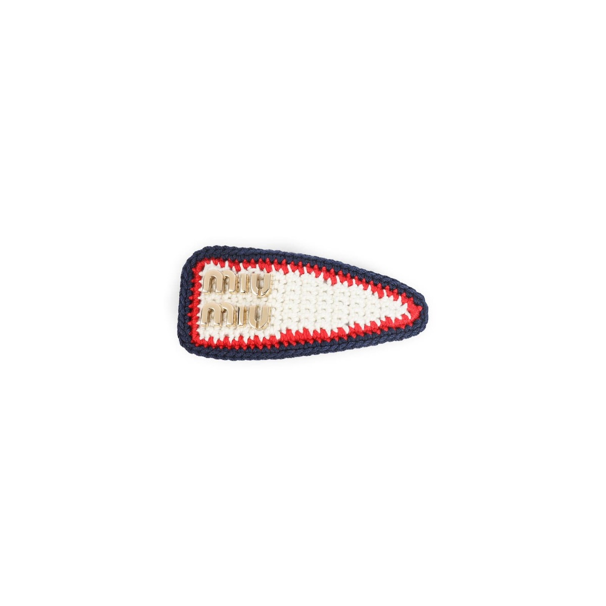 MIU MIU Crochet Hair Clip - Gc Avorio Rosso Blu - Image 2 of 5