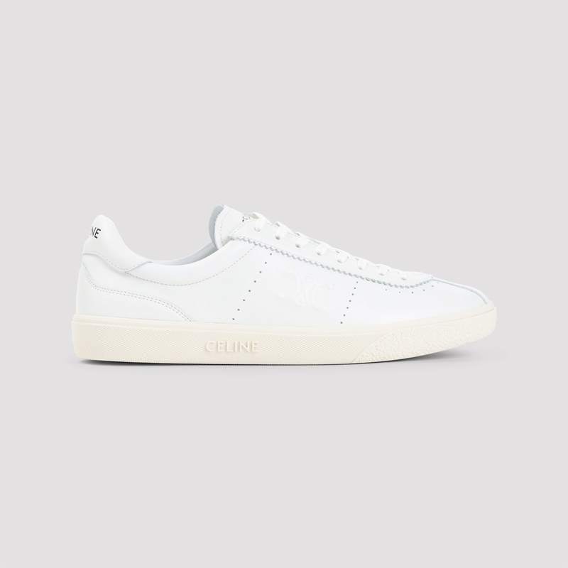 Celine Low Lace-up Sneakers With Triomphe Sneakers - Off White