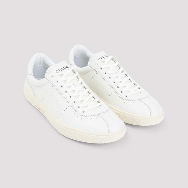 Celine Low Lace-up Sneakers With Triomphe Sneakers - Off White