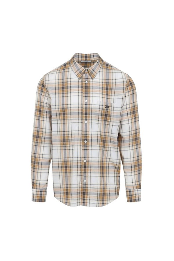 Celine Loose Shirt - Sable Beige Marron Check
