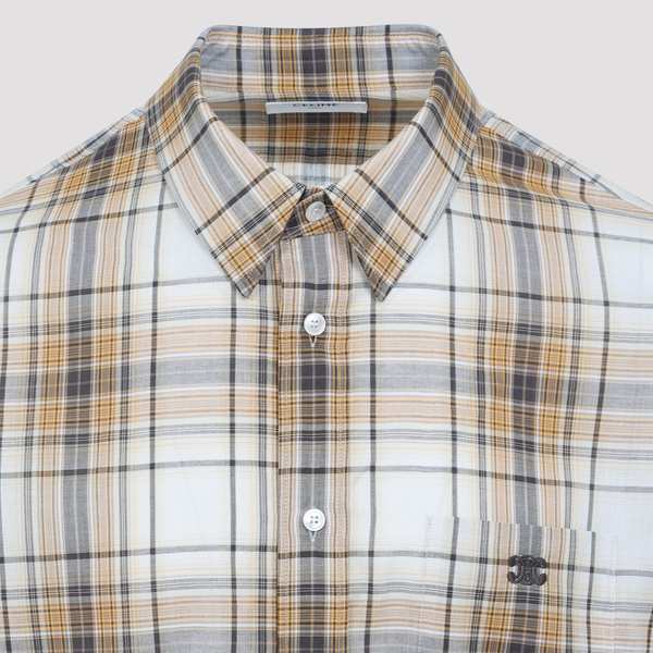 Celine Loose Shirt - Sable Beige Marron Check